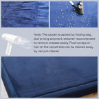 MAXYOYO Coral Velvet Area Rug, Thick Japanese Tatami Mat Living Room Carpet with Non-Slip Backing, Large Solid Color Mat for Bedroom Dormitory Yoga, Navy, 78 by 158 inch