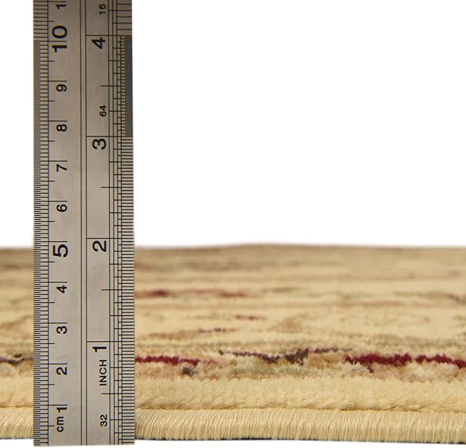 Rugs.com Chateau Collection Rug – 6 Ft Runner Cream Medium Rug Perfect for Hallways, Entryways