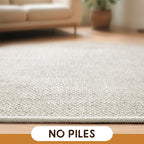 LBRO2M Easy Jute Solid Area Rug 4X6 Washable Rugs for Living Room Bedroom Natural Jute Look Indoor Outdoor Rug Durable, Solid Non Shedding Eco Friendly (4X6 Light Ivory)