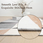 HOMFINE Washable Modern Area Rug - Geometric Style 6x9 Rugs for Living Room, Bedroom, Machine Washable Rug Soft Non Slip Non Shedding Area Rug - Grey Brown, 6'x9'
