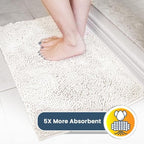 Muddy Mat® | Super Absorbent Door Mat Indoor, Microfiber Quick Dry Chenille Entryway Rug, Non-Slip Front Door Mat, Indoor Mats for Entryway, Machine Washable Pet Rug, White 36"x60"