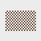 EVERGRACE Checkered Plaid Area Rug 5x7, Soft Fuzzy Faux Wool Rugs Washable Anti Slip Rugs Large Rug for Entryway Bedroom Living Room Hallway Kitchen Dining Room and Laundry Room, Dark Brown and White