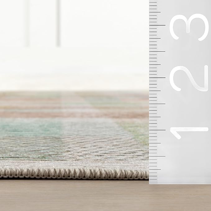Dash & Albert Chanan Plaid Multi Machine Washable Rug, 3 X 5 Feet, Multicolored/Ivory Plaid Pattern