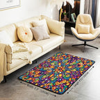 Vintage Mandala Area Rug 3x5 Bohemian Style Watercolor Flowers Rugs for Living Room | Boho Floral Washable Rug, Victorian Decor Antique Damask Carpet Indoor Floor Mat