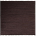 Rugsotic Carpets Hand Woven Flat Weave Kilim Wool ECO-Friendly Area Rugs - 8'x8', Square Shape, Dark Brown Color, Solid Plain Design, Low Pile Handmade Rugs for Living Room, Bed Room (D00111)