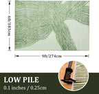 YIHOUSE Green Rug for Living Room, 6×9 Modern Abstract Area Rug, Geometric Contemporary Wave Striped Rugs for Playroom Nursery, Washable Nonslip Large Ultra-Thin Rug for Bedroom Dining Room