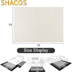 SHACOS Soft Cozy Fluffy Abstract Geometric High Low Pile Area Rugs 5'x7' Non Slip Washable Scandinavian Minimalist Rug Modern Carpet for Living Room Bedroom Dining Room, Cream