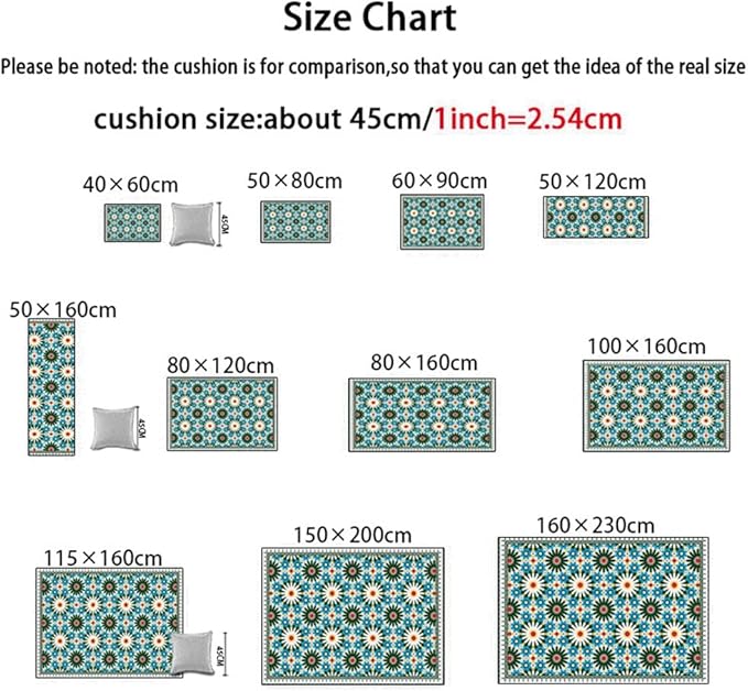 Vintage Boho Area Rugs Multicolor Ethnic Style Geometric Splicing Carpets Bedroom Living Room Kitchen Floor Mats Indoor Outdoor Non-Shedding Runner Rug Home Décor Carpet 4' X 5'