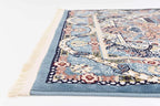 Unique Loom Narenj Collection Classic Traditional Medallion Textured Design Area Rug, 3 x 13 ft, Blue/Tan