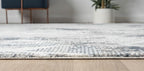 Adel Modern Area Rug for Living Room, 5x7 Rustic Distressed Abstract Blue Rug, Medium Pile Stain Resistant Carpet for Bedroom, Dining Room or Kitchen (5' x 7', Blue)