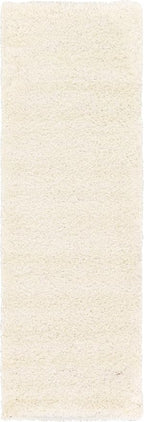 Unique Loom Solid Shag Collection Area Rug (2' 2" x 6' 7" Runner, Snow White)
