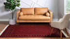 Unique Loom Tekke Collection Over-Dyed Saturated Traditional Torkaman Area Rug, 8 ft x 11 ft, Red/Burgundy