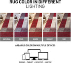 Rugshop Red Modern Geometric Boxes Non-Slip Area Rug Non-Shedding for Living Room, Bedroom and Dining Area, 5'3" x 7'3"