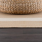 CAMILSON Outdoor Rug 8x10, Modern Outside Rugs for Patios Porches Waterproof Durable Washable Non-Shedding, Easy-to-Clean Indoor Outdoor Area Carpet (8 x 10, Bordered - Beige/White)