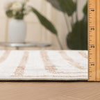 ReaLife Rugs Machine Washable Area Rug Runner - Living Room Bedroom Bathroom Kitchen Entryway Office - Non-Slip Baking Low Pile Stain Resistant Premium - Modern Geometric - Finn - Beige 2'6" x 6'