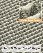 AMOAMI Upgraded Waffle Runner Rug Super Absorbent Non Slip Bath Mats for Bathroom Machine Washable Bathroom Runner Rug with Tassels, Ideal for Hallway Bedroom Laundry Room, 2' x 6', Green & Cream