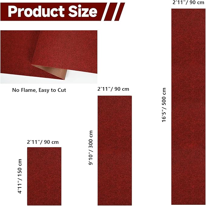 jxgzyy Red Commercial Outdoor Mat 2'11" x 4'11", Non Slip Front Door Mat Outside Entrance, Heavy Duty Waterproof Floor Mat for Porch, Home, Patio, Garage, Entryway