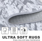 KILOCOCO Hallway Runner Rug 2.6'x16' Washable Printed Moroccan Runner Rugs Non Slip Entryway Rugs Soft Indoor Long Floor Rug for Bedroom Kitchen Living Room Geometric Boho Carpet Runners, Grey White