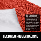 GORILLA GRIP Bath Rug Mat 60x24, Thick Soft Absorbent Chenille, Quick Dry Microfiber Mats, Rubber Backing, Machine Washable Shower Floor Rugs, Bathmat Runner, Bathroom Decor Accessories Sunset Orange