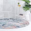 Rugs.com Leipzig Collection Round Rug – 3 Ft Round Multi Low-Pile Rug Perfect for Kitchens, Dining Rooms