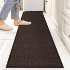 GOYLSER Kitchen Runners Non Skid Washable 6ft, Jute Long Hallway Runner Rugs Laundry Rug, Absorbent Fall Kitchen Rug Kitchen Sink Floor Mat, Deep Brown