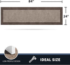 PURRUGS Dirt Trapping Door Mat 24" x 84", Non-Slip/Skid Machine Washable Entryway Rug, Shoes Scraper, Throw Rug, Super Absorbent Area Rug for Muddy Wet Shoes and Paws, Beige & Grayish Brown