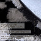 5x7 Area Rugs for Living Room Bedroom, Soft Fluffy Shaggy Bedside Rug, Indoor Floor Carpet for Kids Playroom, Dorms, Nursery Rooms, Home Decor (Black & White 5'x7')