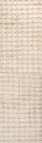 nuLOOM Jeni Beige, 2'6" x 6', Solid Faux Rabbit, Fluffy and Cozy, High Traffic, Stain Resistant, Easy Clean, Durable Washable Runner for Bedroom, Living Room, Dining, Den, Foyer, Entryway