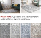 Keen Home Design 9x12 Rug - Machine Washable Area Rug with Non-Slip Backing, Ideal for Living Room, Dining Room, Bedroom - Vintage, Easy Clean, Durable, Low Pile - (9' x 12')