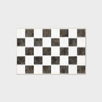 EVERGRACE Checkered Plaid Area Rug 2x3, Soft Fuzzy Faux Wool Rugs Washable Non Slip Rugs Small Rug Carpet for Entryway Bedroom Living Room Hallway Kitchen and Laundry Room, Black and White