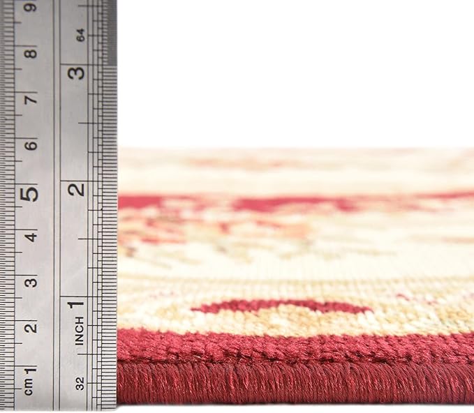 Rugs.com Chateau Collection Rug - 8' x 10' Oval Red Medium Pile Rug