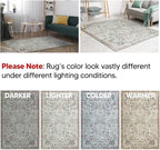 Keen Home Design 6x9 Rug - Machine Washable Area Rug with Non-Slip Backing, Ideal for Living Room, Dining Room, Bedroom - Vintage, Easy Clean, Durable, Low Pile Rug - (6' x 9')