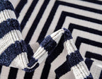 Unique Loom Sabrina Soto Outdoor Collection Geometric, Modern, Vibrant, Carved Area Rug (5' 0 x 8' 0 Rectangular, Navy Blue/ Ivory)