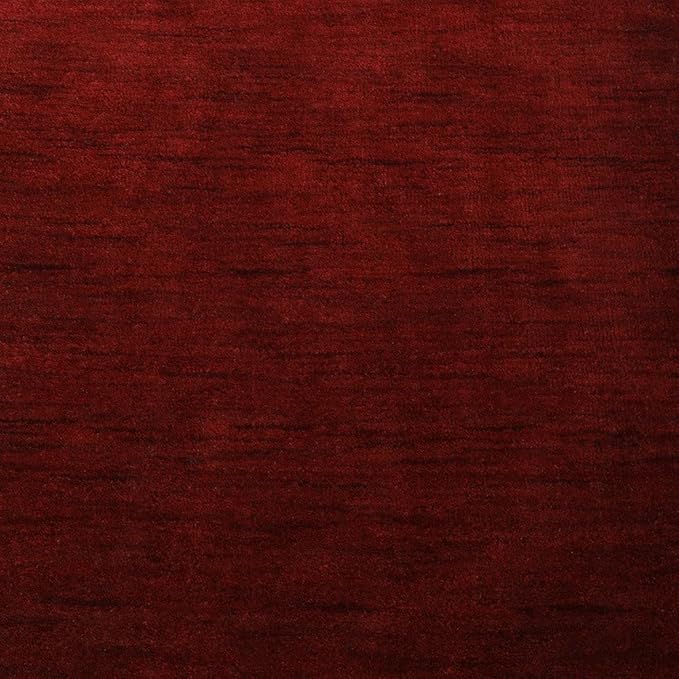 Hand Knotted Loom Wool ECO-Friendly Area Rugs - 3'x12', Runner, Red Color, Solid Plain Design, High Pile Thick Handmade Anti Skid Area Rugs for Living Room, Bed Room (L00111)