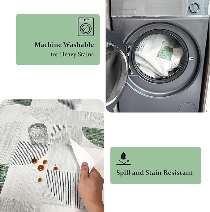 Green Modern Abstract Rug Washable, Boho 5x7 Area Rugs for Living Room Bedroom Low-Pile, Large Throw Floor Carpet Non Slip Ultra-Thin Soft Indoor Light Green