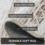 9x12 Area Rugs for Living Room Machine Washable Rug Distressed Indoor Carpet Neutral Moroccan Boho Rug Ultra Soft Area Rug for Bedroom Dining Room Playroom Office