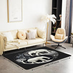 Elephant Large Area Rug 5x7 Bohemian Style Living Room Rug | Antique Decor Yin and Yang Rugs for Bedroom, Western Animals Carpet Indoor Floor Mat,Black Grey Beige