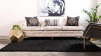 Unique Loom Solid Shag Collection Area Rug (9' x 12' Rectangle, Jet Black)