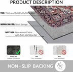 Old Carpet Texture Bathroom Mat Rugs Abstract Ornament Milky Blue Microfiber Faux Cashmere Thick Plush Bath Mat Non-Slip Water Absorbent Bath Carpet for Bathtub Bathroom Floor Tub 20 x 30 Inch