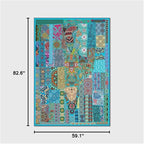 Vintage Boho Area Rugs Multicolor Ethnic Style Geometric Splicing Carpets Bedroom Living Room Kitchen Floor Mats Indoor Outdoor Non-Shedding Runner Rug Home Décor Carpet 5' X 7'