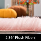 Latepis Washable Runner 2x8 Pink Rug for Bedroom Girls Faux Fur Rug for Living Room for Soft Cushion Hallway Home Decor Rectangle