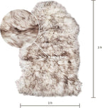 Sheepskin Long Hair 2x3 ft | Bedside Rugs for bedrooms, Sofa, Chair or The Dining Table | Each Sheepskin Rug is Unique and Created by Nature | Small Fluffy Rug in Color Snow Peak