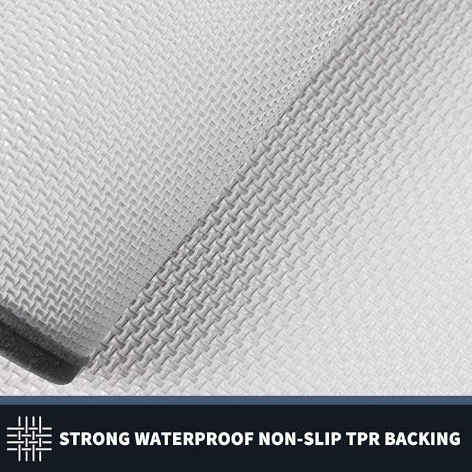 PURRUGS Dirt Trapping Door Mat 32" x 48", Non-Slip/Skid Machine Washable Entryway Rug, Shoes Scraper, Area Rug, Super Absorbent Welcome Mat for Muddy Wet Shoes and Paws, Light Grey & Dark Grey