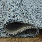 Hand Tufted Wool ECO-Friendly Area Rugs - 8'x10', Rectangle Shape, Dark & Blue, Solid Plain Design, High Pile Thick Handmade Area Rugs for Living Room, Bed Room (KWC111)