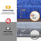 Zentavio Boys Rugs for Bedroom Blue 5x8 Large Carpet Nursery Aesthetic Kids Playroom Navy Area Rugs for Teen Home Decor Fluffy Shag Bedside Floor Living Room Carpet