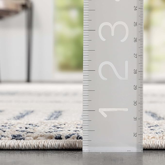 Well Woven Harlow Collection Briar Light Blue - Modern Tribal Minimalist Geometric 6x9 Area Rug - Ideal for Living Room, Dining Room & Bedroom - Durable, Stain Resistant & Easy to Clean