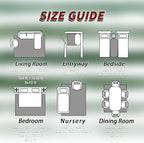 Striped Washable Rugs - 5x8ft - Green and White Stripe Minimalist Watercolor Rugs for Living Room Non Slip Low Pile Area Rug for Bedroom, Striped Carpets Room Decor & Gifts