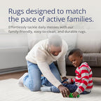 Abani Neutral Cream Area Rug 5' x 8' for Living Room, Bedroom - Tone-on-Tone Geometric Design - Durable & Easy to Clean