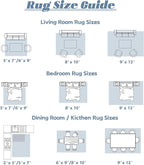 Area Rug 5x7 Washable Rug, Vintage Boho Medallion Rugs Non-Slip Soft Low Pile Large Distressed Rug Indoor Retro Carpet for Living Room Bedroom Dining Room Home Office (Vintage Blue, 5'x7')