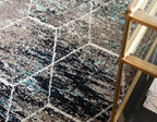 Unique Loom Trellis Frieze Collection Area Rug - Geometric (7' 10" x 10' Oval, Blue Multi/ Ivory)